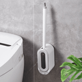 Wall Mounted Toilet Brush Set with Flexible Bristles and Holder