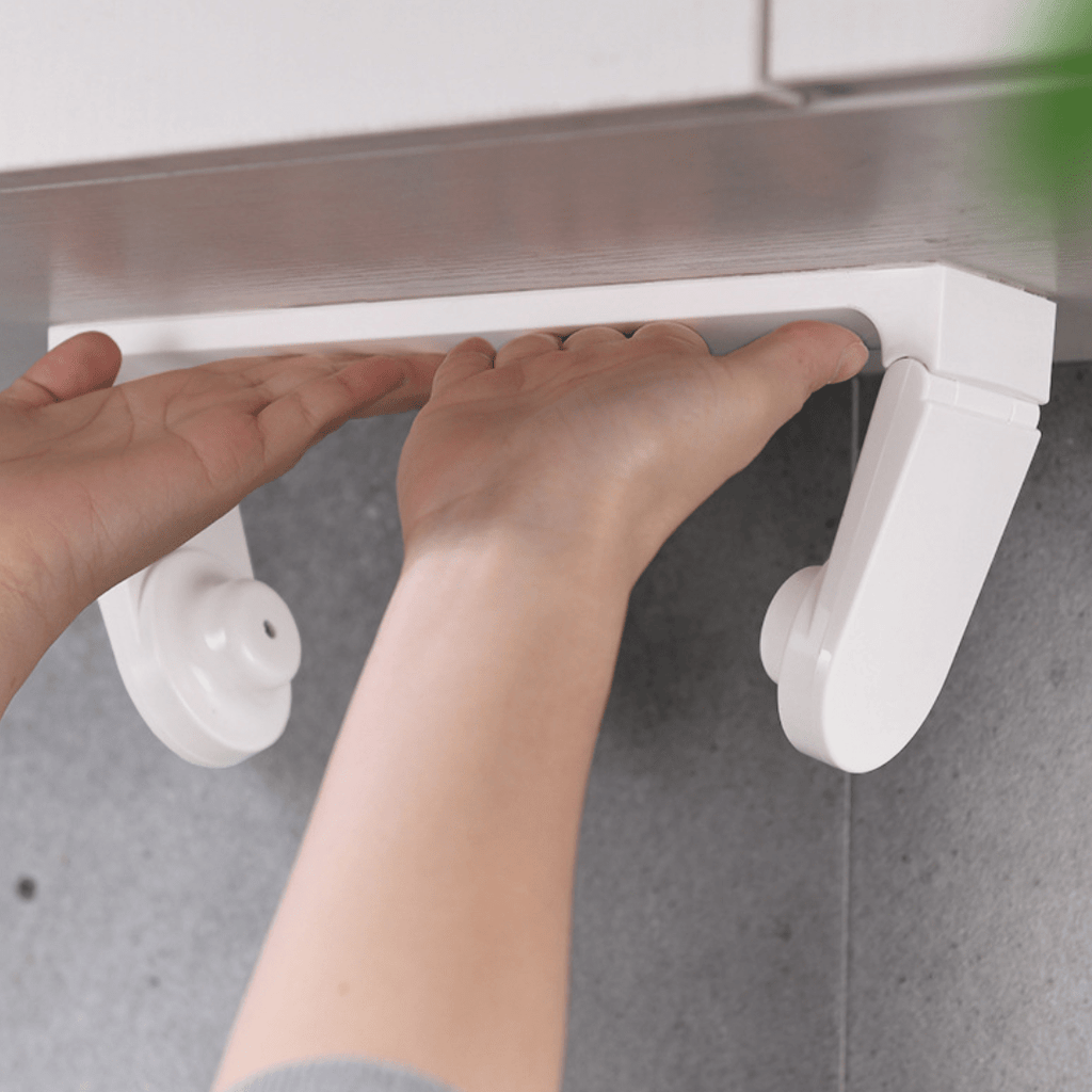Wall-Mounted Kitchen Adhesive Paper Storage Rack