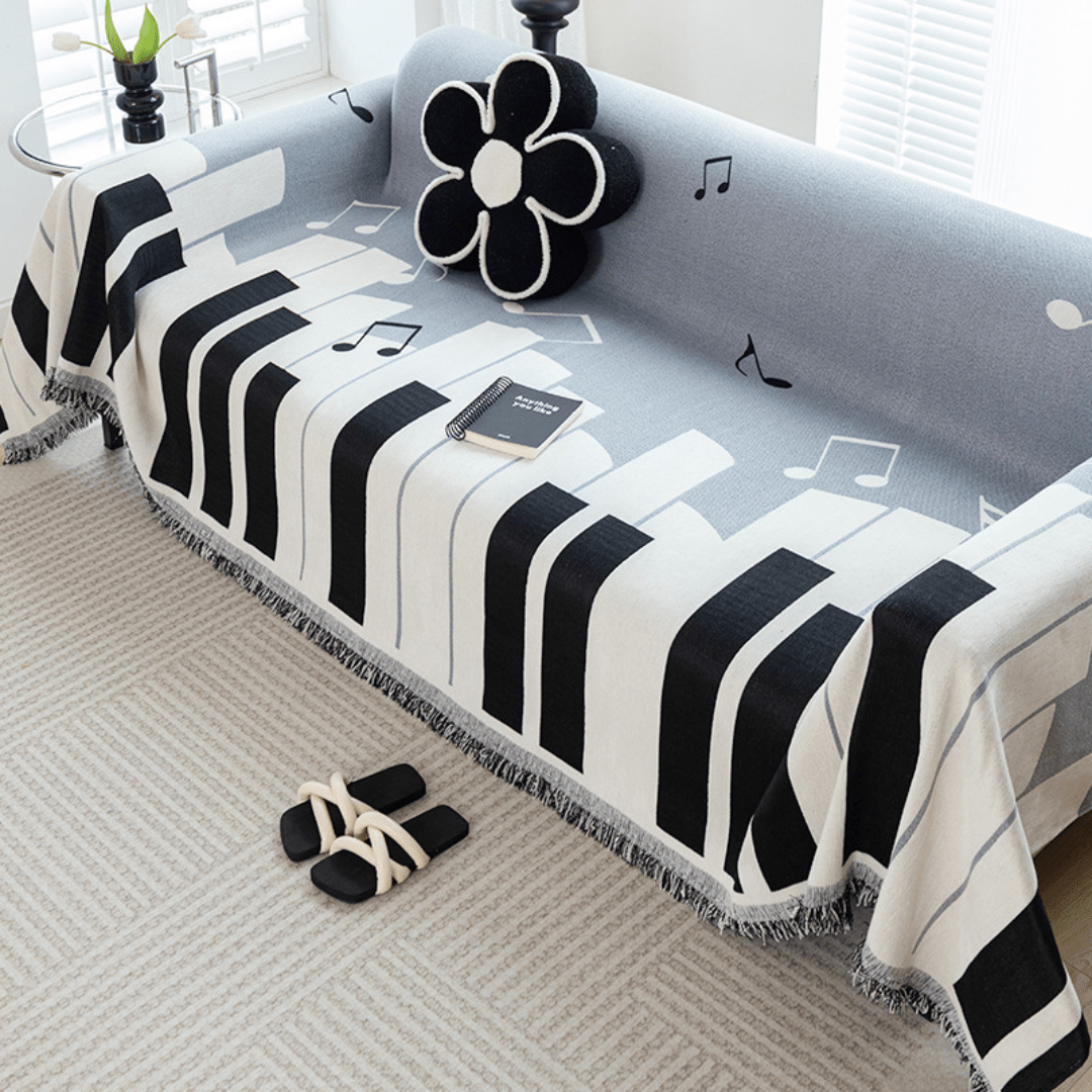 Blue Elegance Chenille Sofa Cover