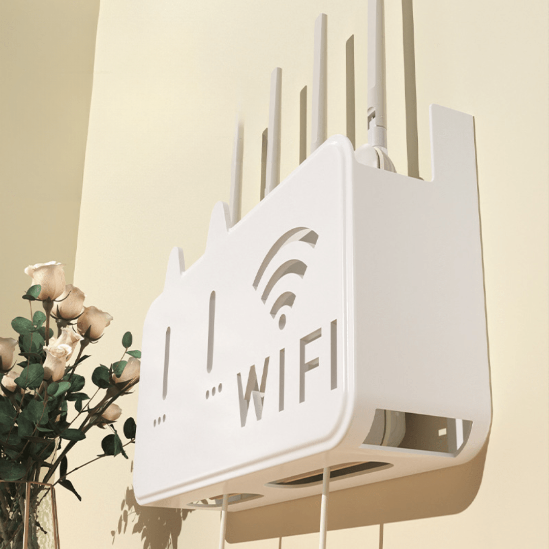 Wall-Mounted Punch-Free Wi-Fi Router Storage Box