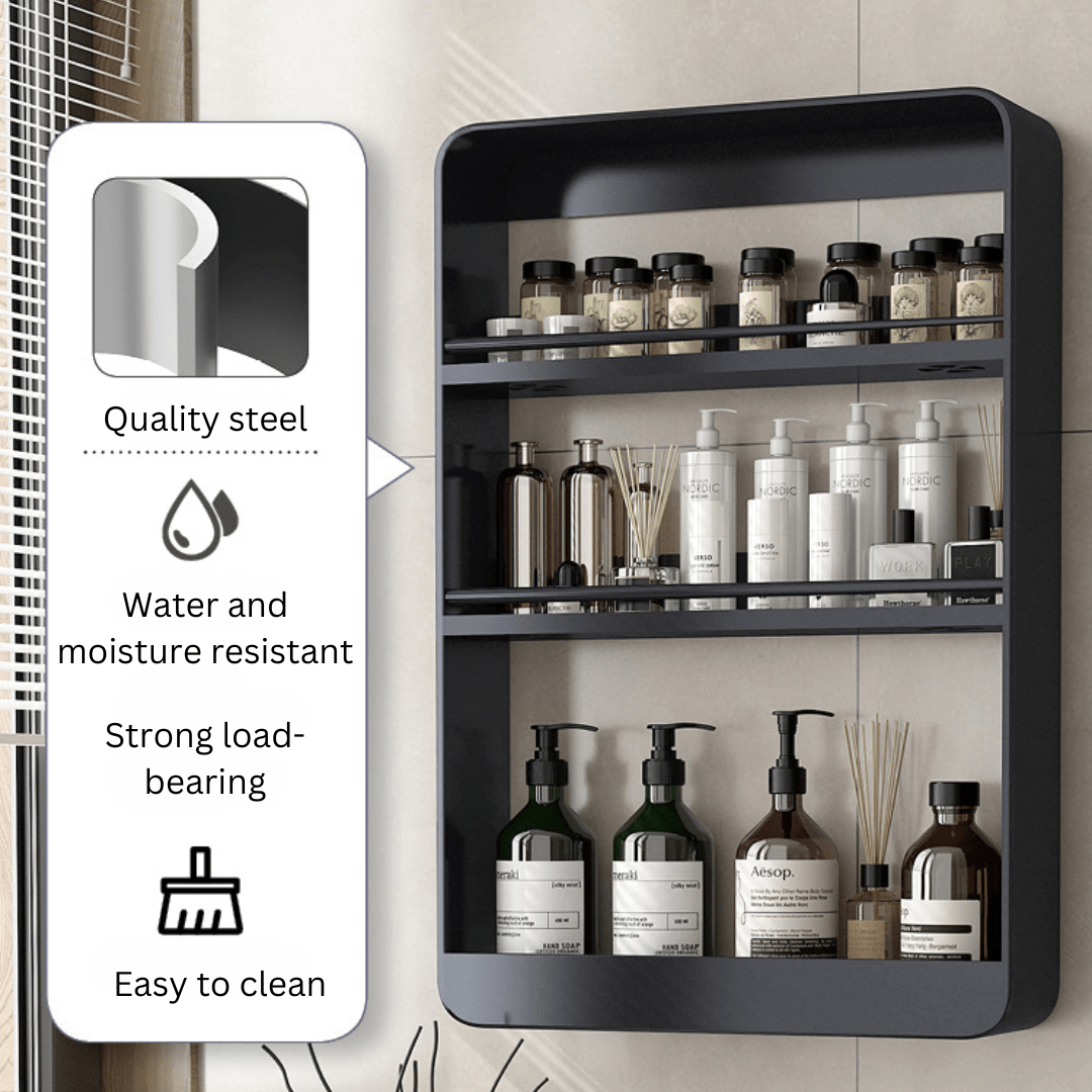 3 Tier Bathroom Shelf Stainless Steel Wall Hanger Storage Rack