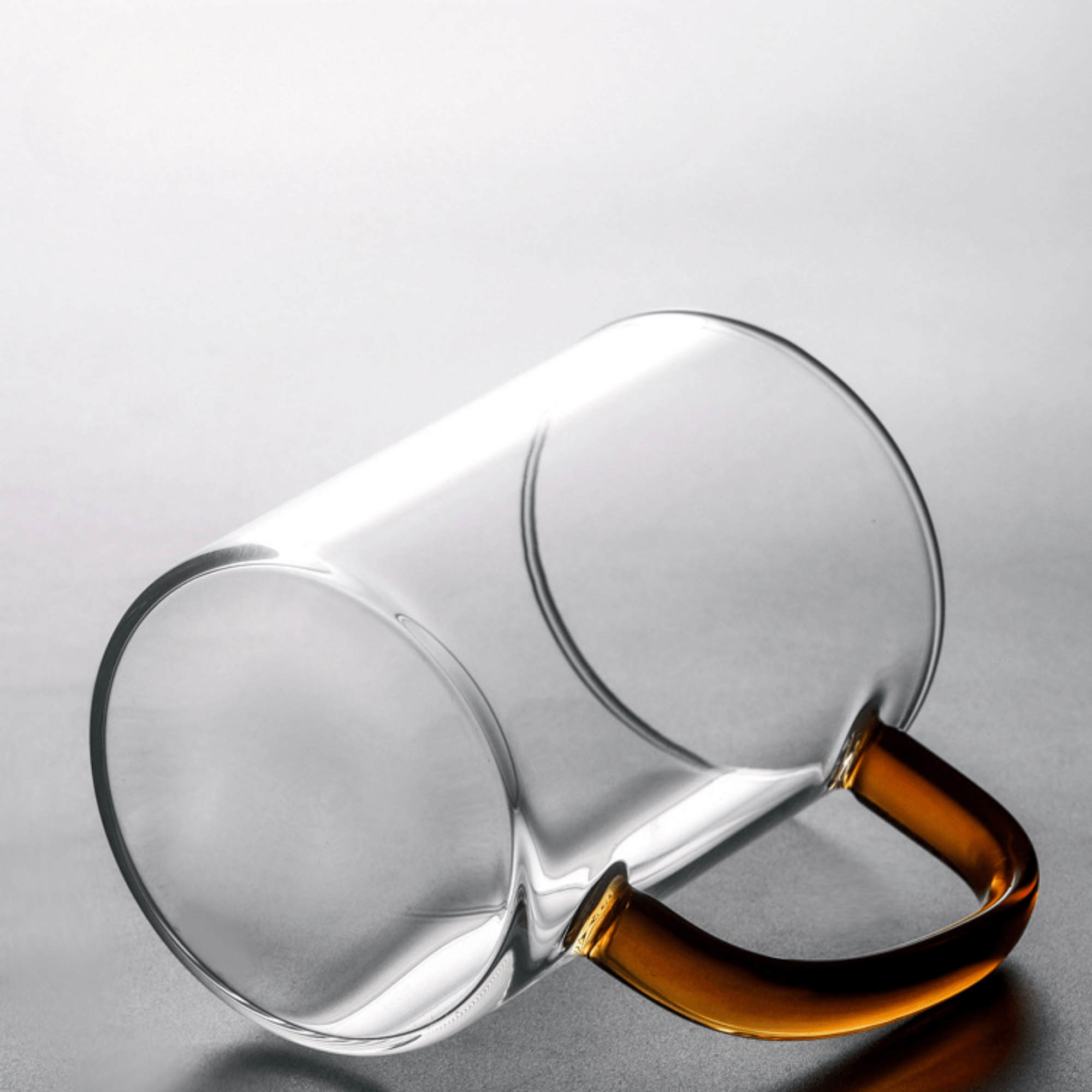 350ml Transparent Borosilicate Glass Mug with Handle