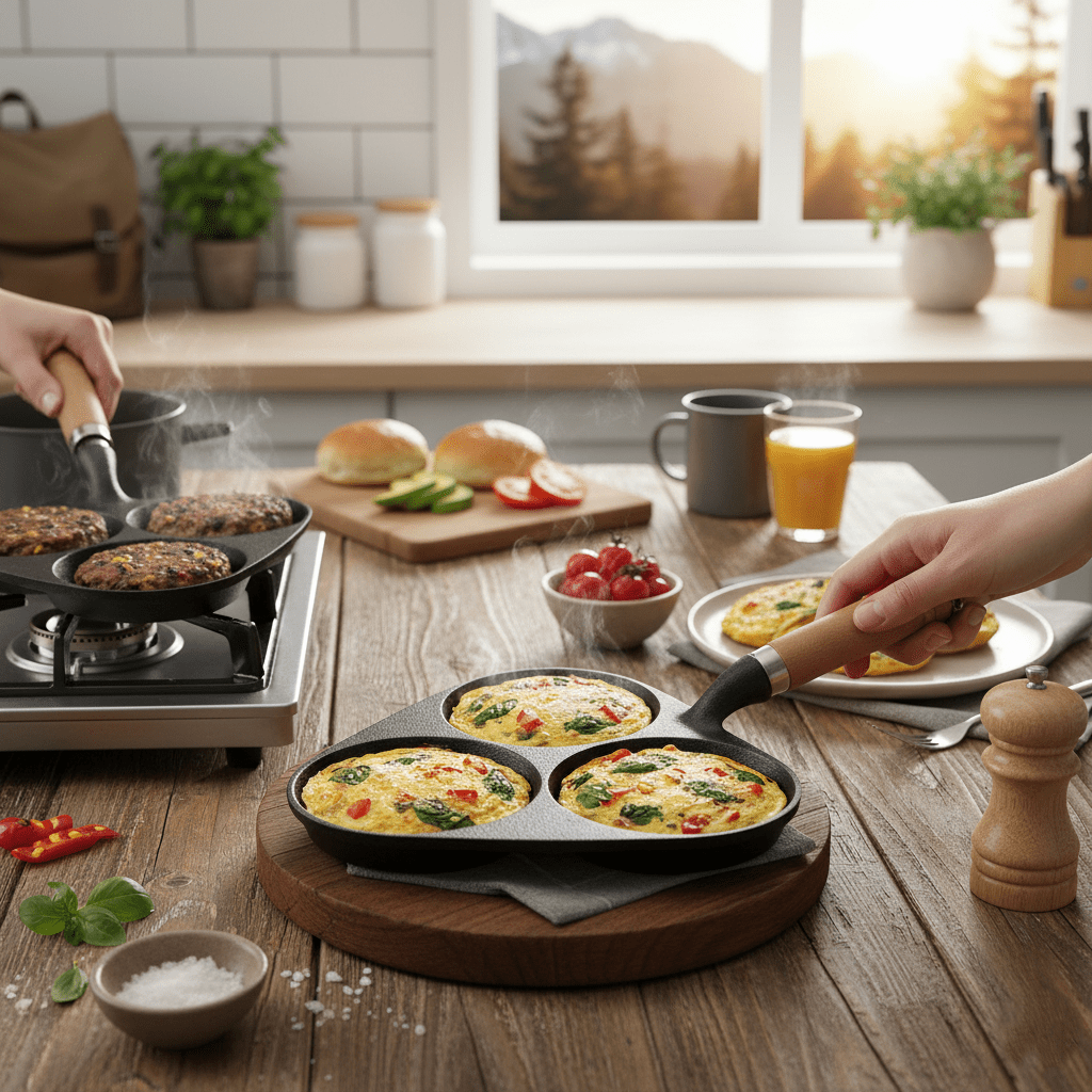 3-In-1 Cast Iron Cooking Pan (19cm)