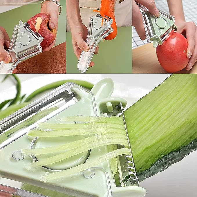 3-in-1 Fruit & Veggie Peeler with Ergonomic Handle