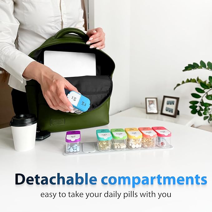 7-Compartments Twice-A-Day Portable Medicine Organizer