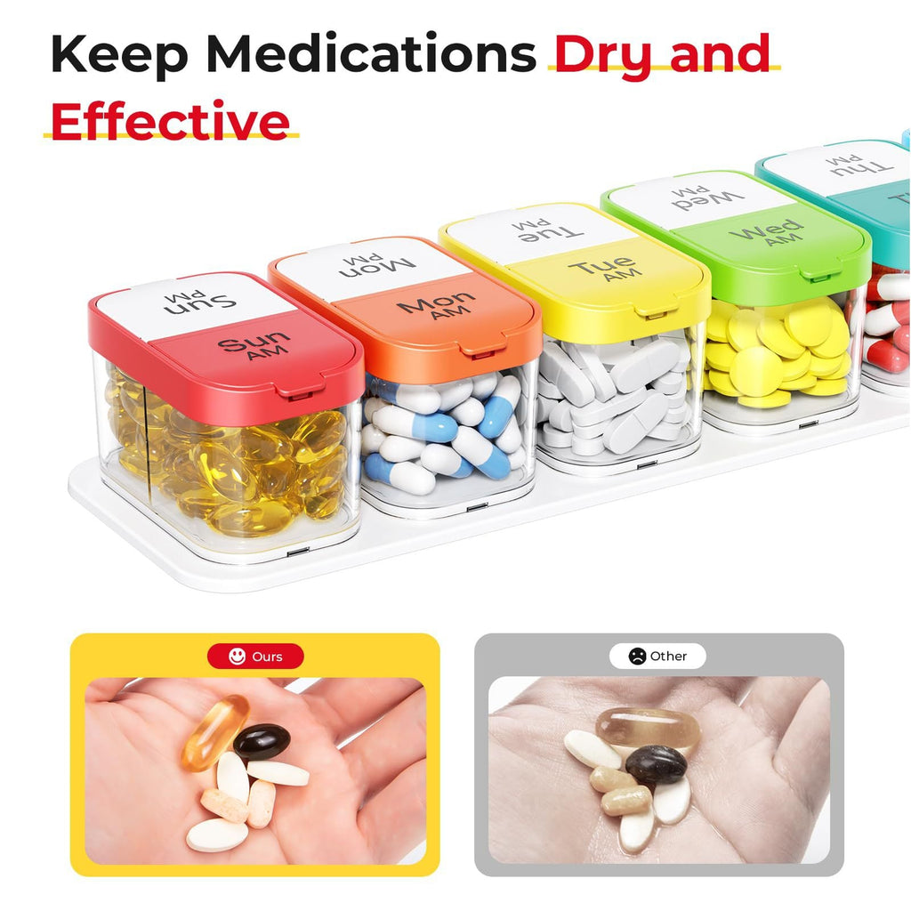 7-Compartments Twice-A-Day Portable Medicine Organizer(Pack of 1)