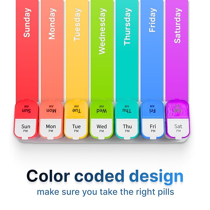 7-Compartments Twice-A-Day Portable Medicine Organizer(Pack of 1)