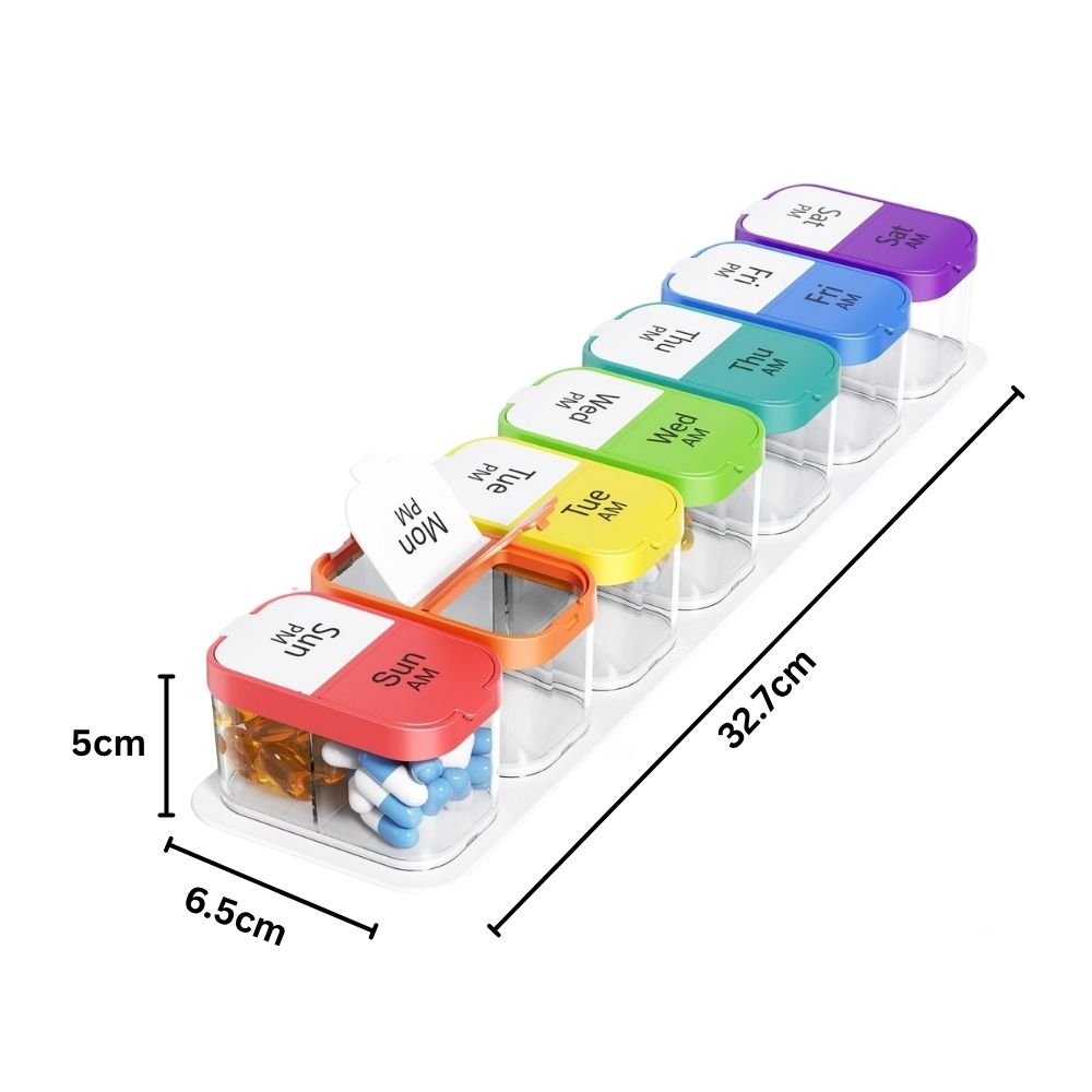7-Compartments Twice-A-Day Portable Medicine Organizer(Pack of 1)