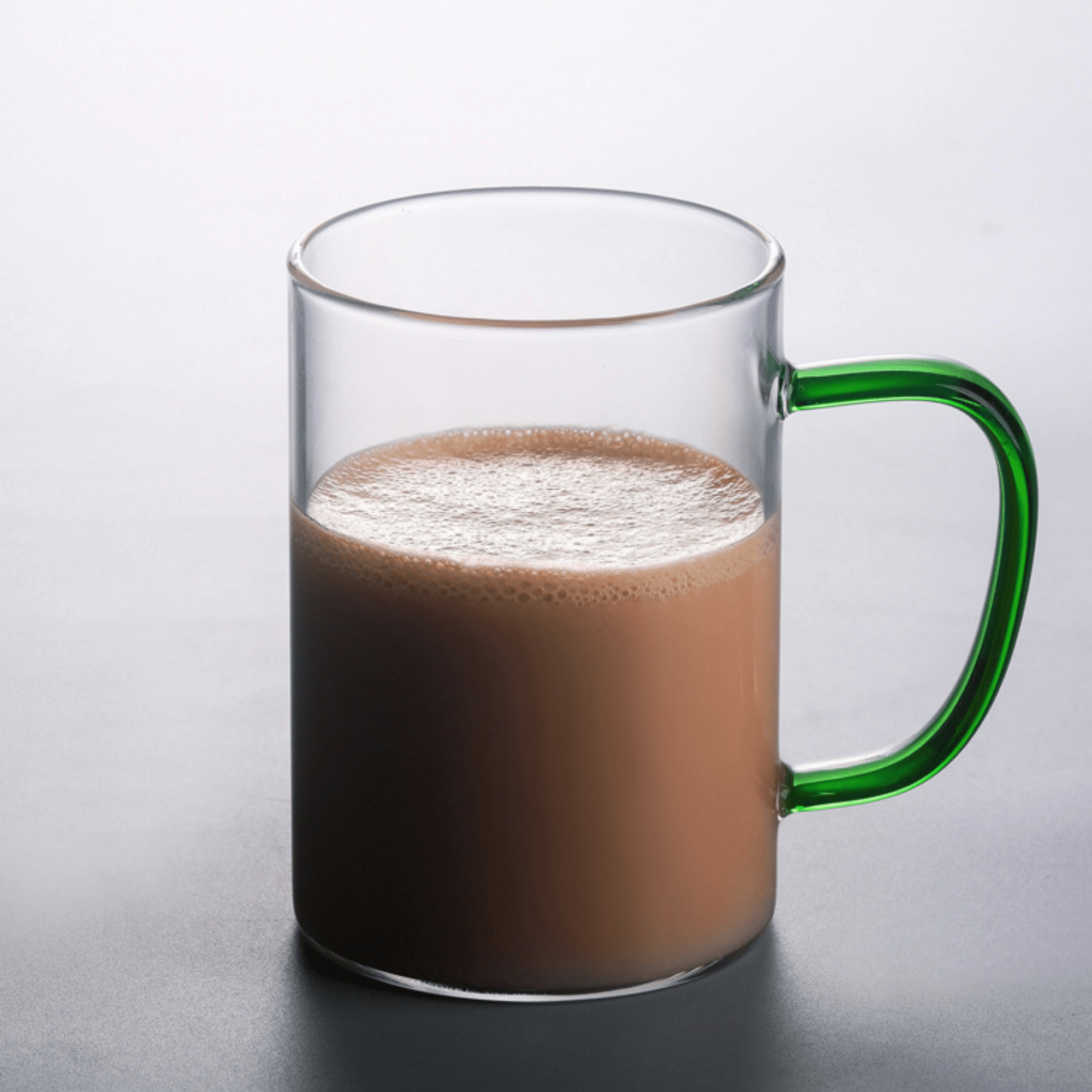 350ml Transparent Borosilicate Glass Mug with Handle