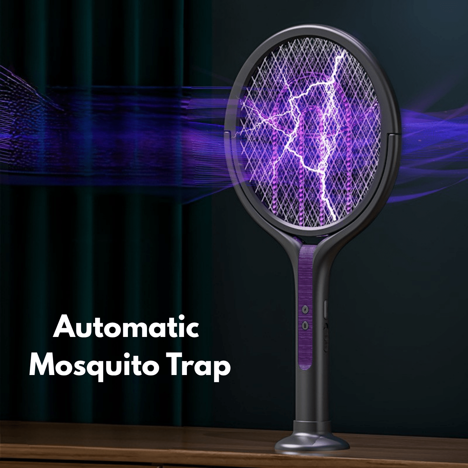 2-in-1 Retractable Electric Mosquito Killer Lamp & Swatter (62cm)