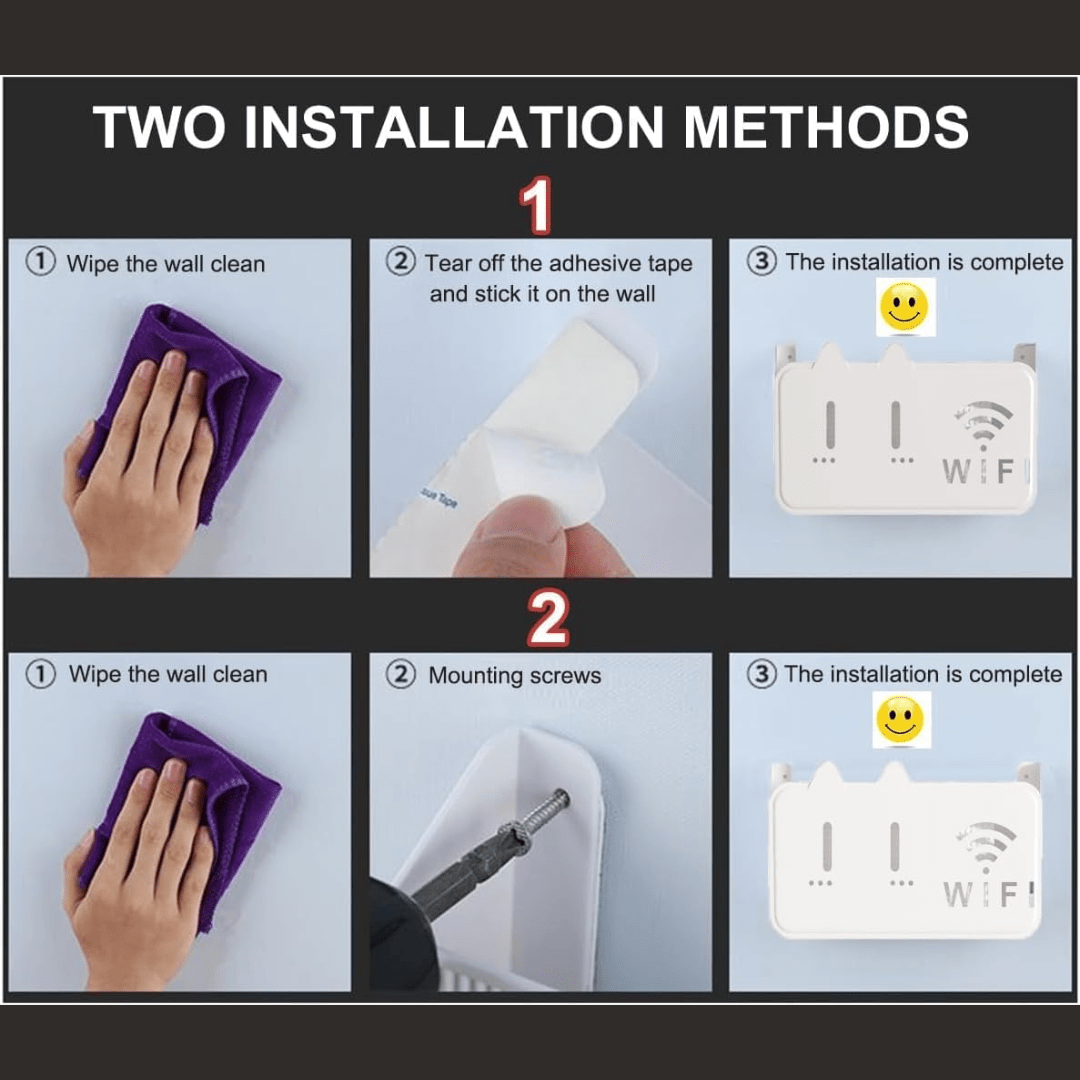 Wall-Mounted Punch-Free Wi-Fi Router Storage Box
