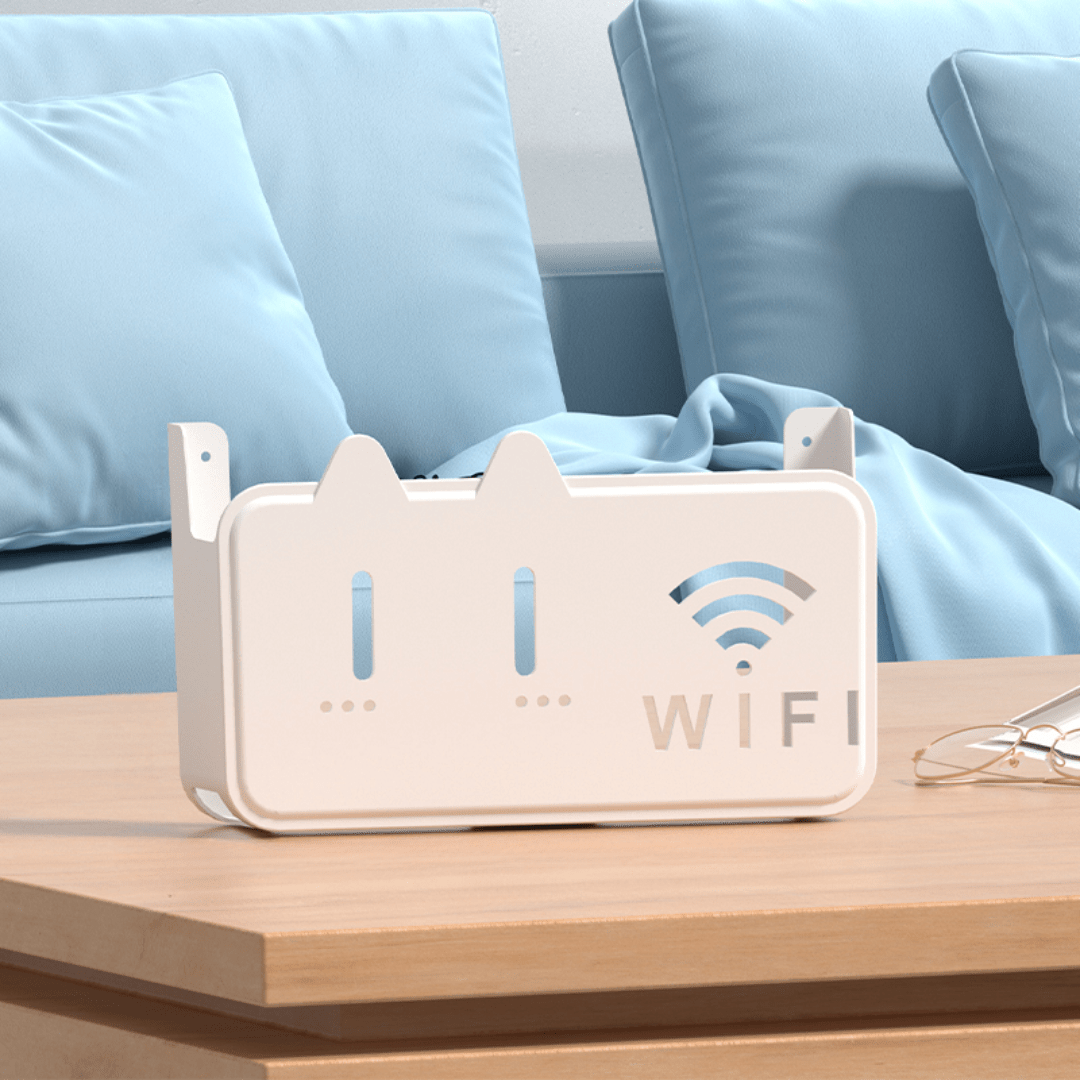 Wall-Mounted Punch-Free Wi-Fi Router Storage Box