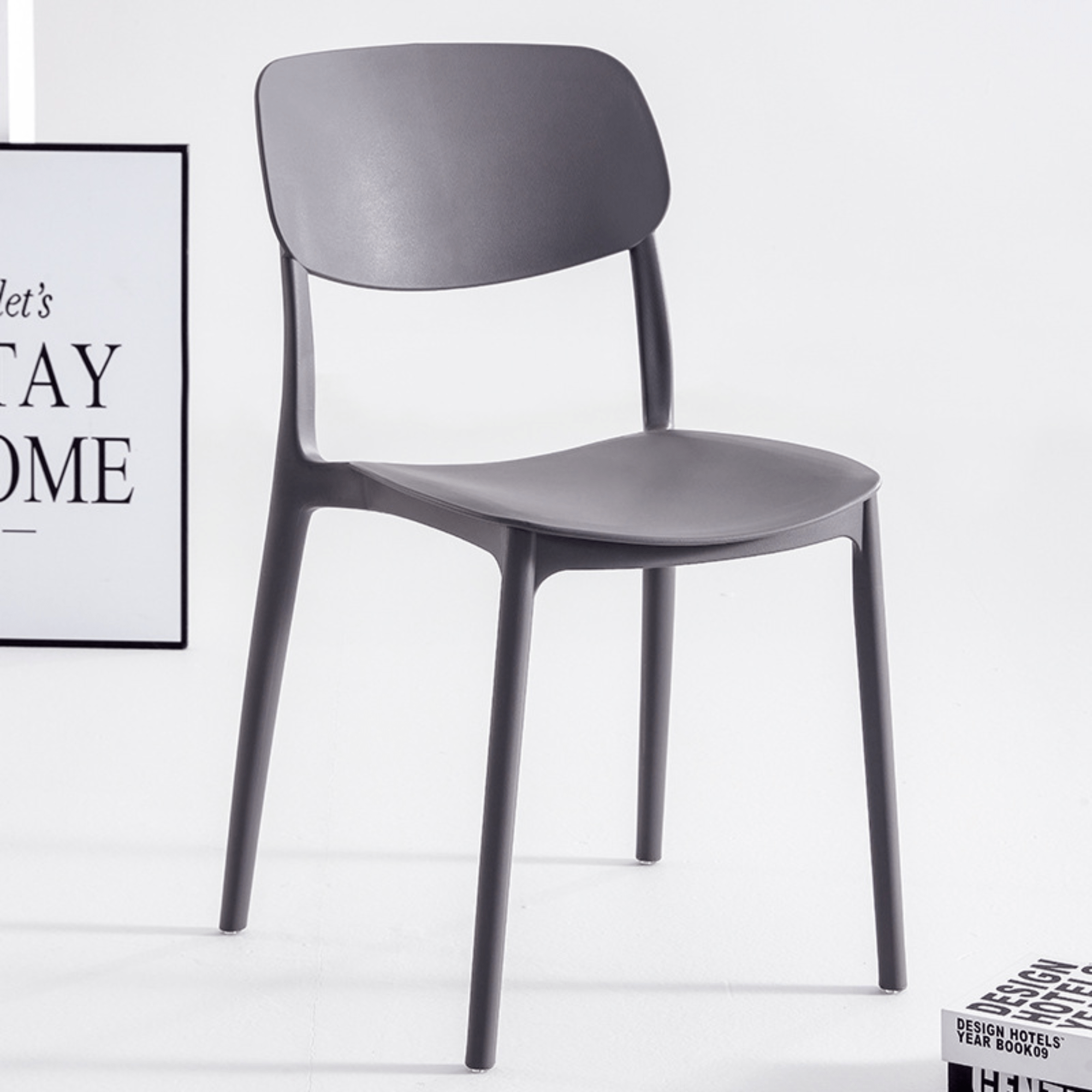 BUY 1 GET 1 FREE | Stackable Plastic Chair with Widened Seat, Curved Back & Anti-Skid Feet