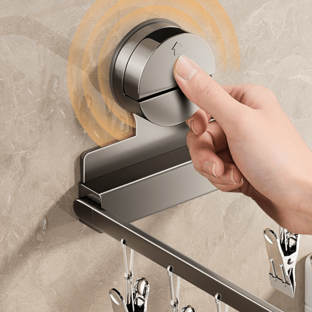 Carbon Steel Foldable Suction Cup Sock Drying Rack