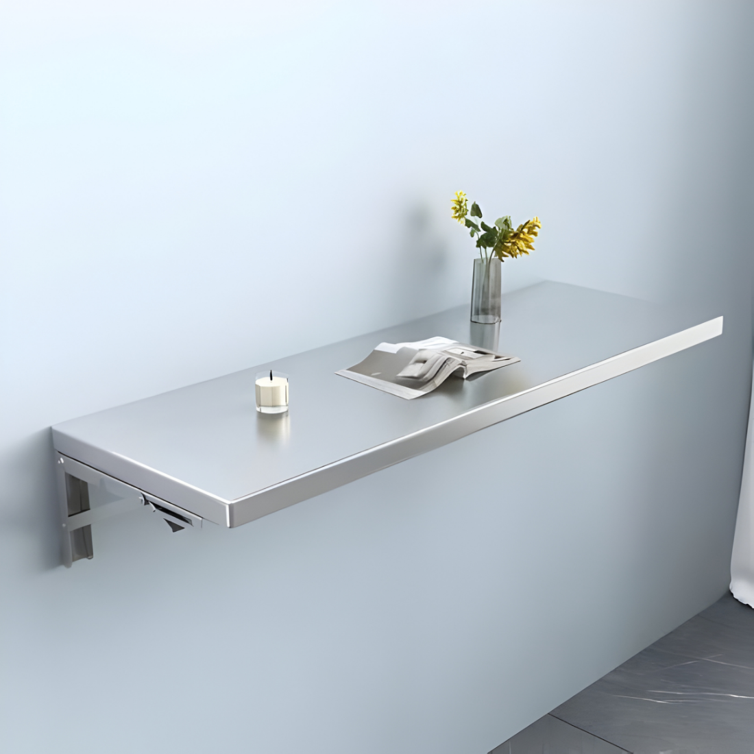 Wall-Mounted Stainless Steel Foldable Rack