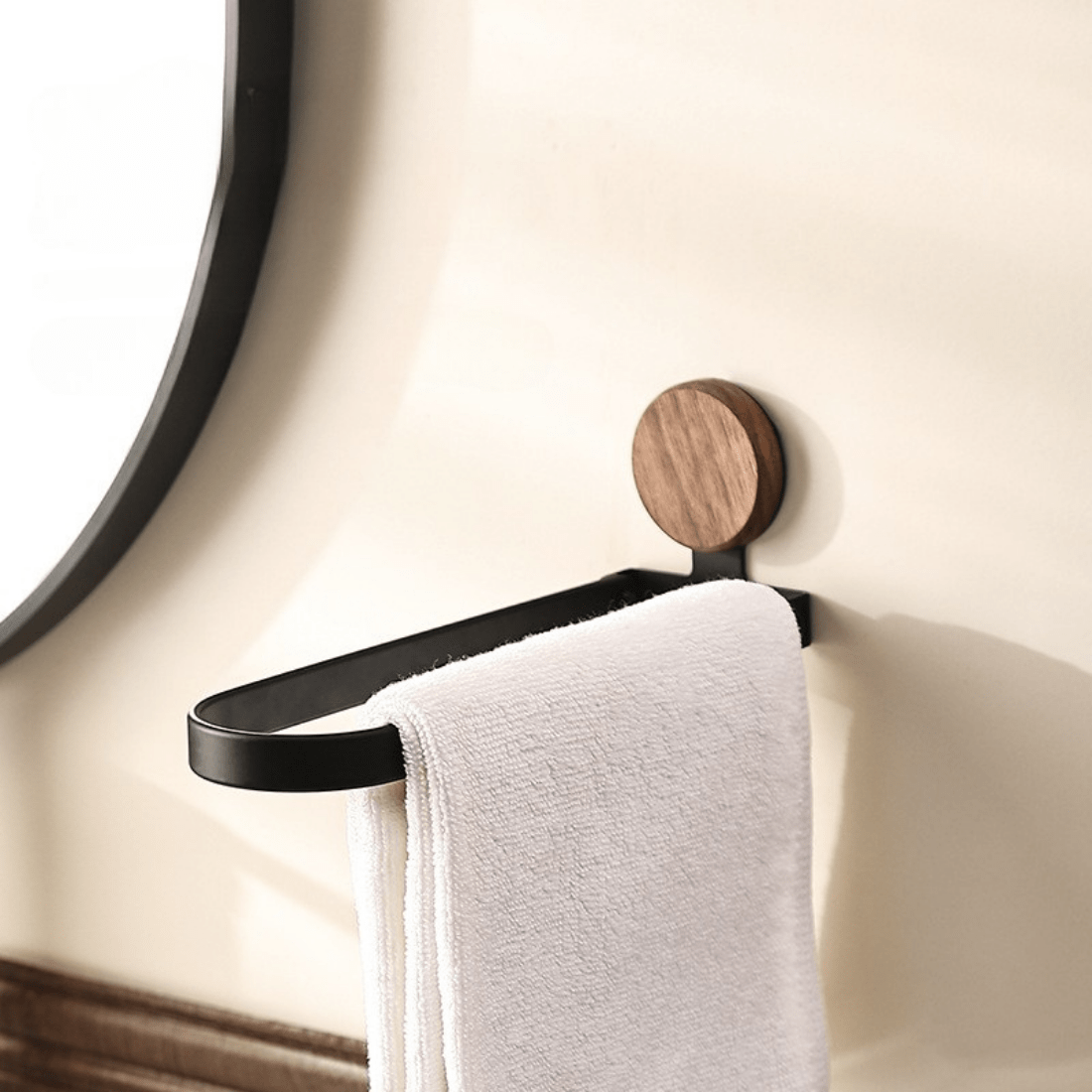 Wall-Mounted Black Foldable Hand Towel Rack