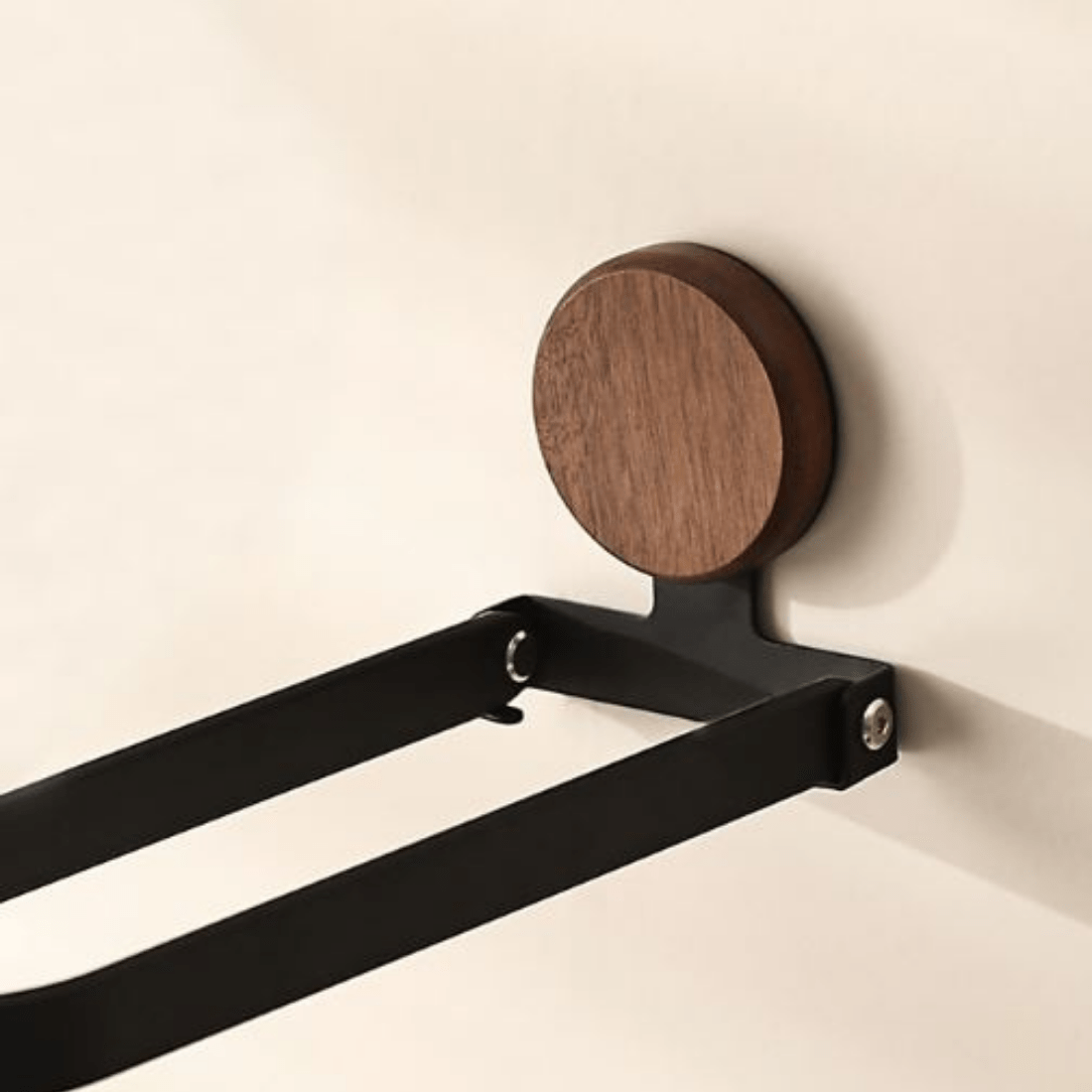 Wall-Mounted Black Foldable Hand Towel Rack