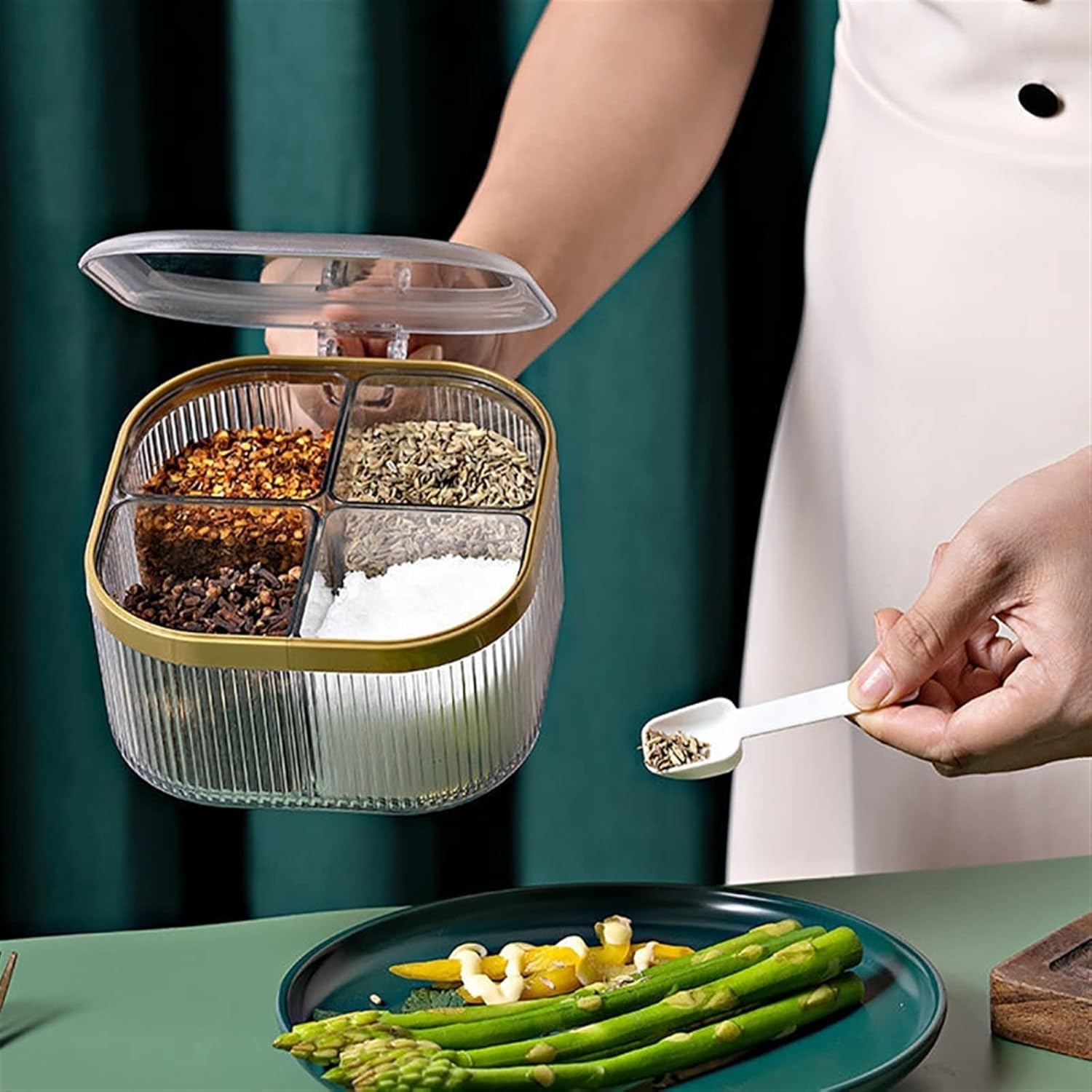 4-Compartment Airtight Kitchen Organizer