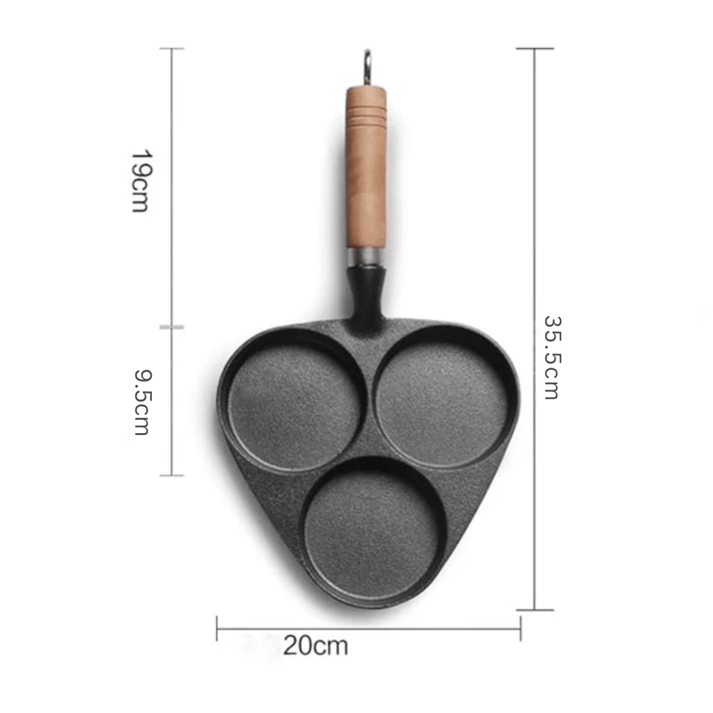 3-In-1 Cast Iron Cooking Pan (19cm)