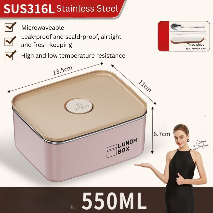 Antibacterial Stainless Steel Leak-Proof Bento Lunch Box