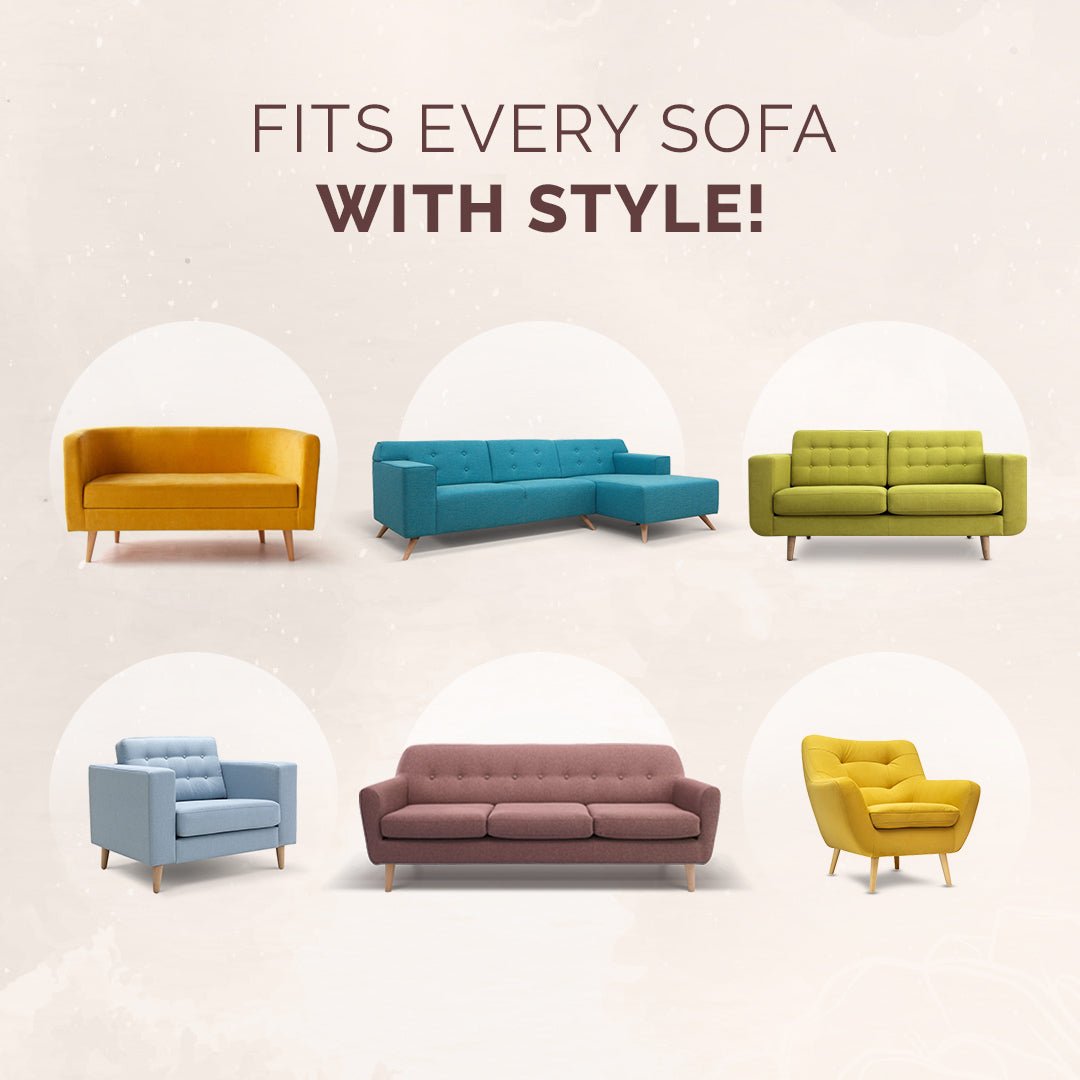 Blue Elegance Chenille Sofa Cover