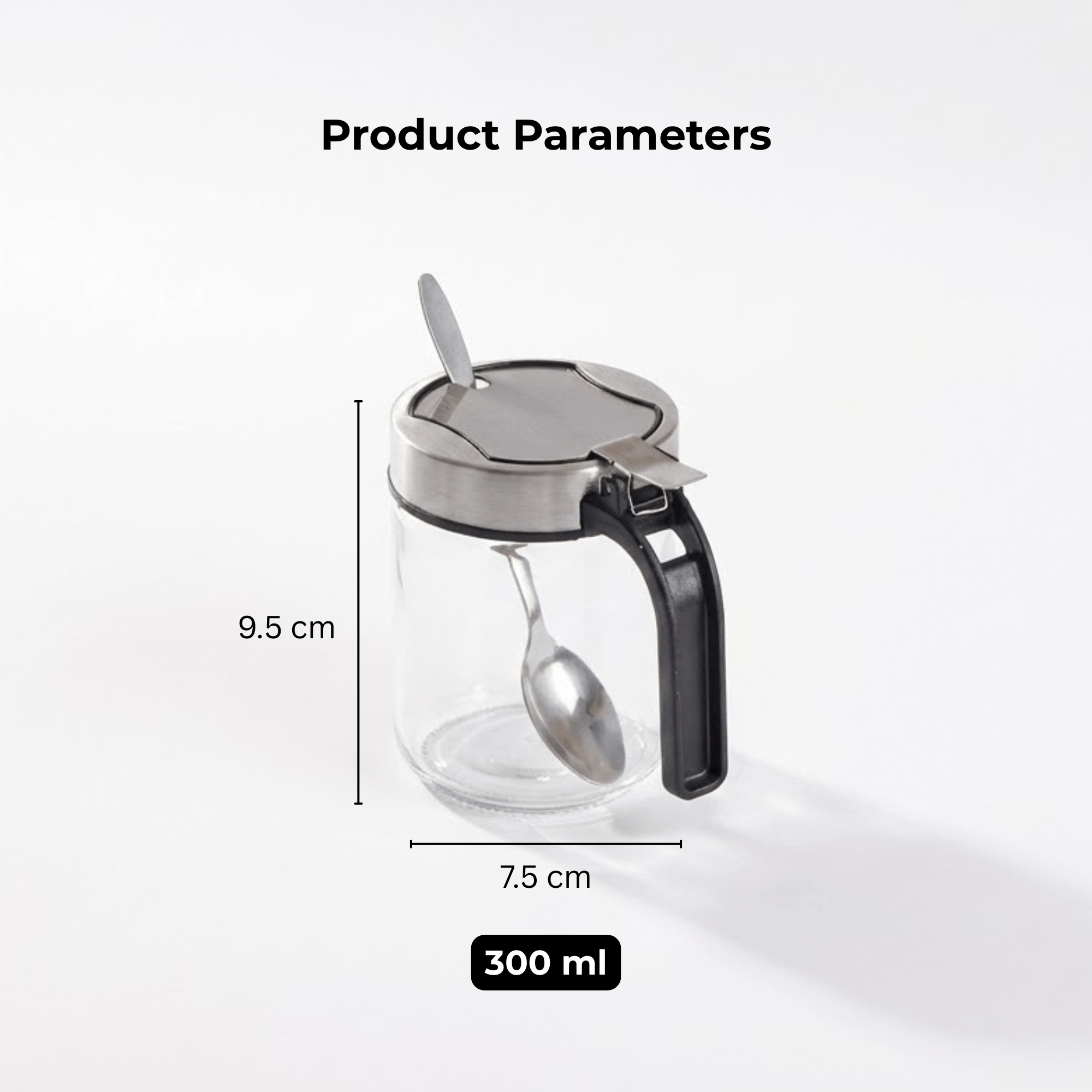 Airtight Glass Storage Containers with Stainless Steel Lid & Spoon