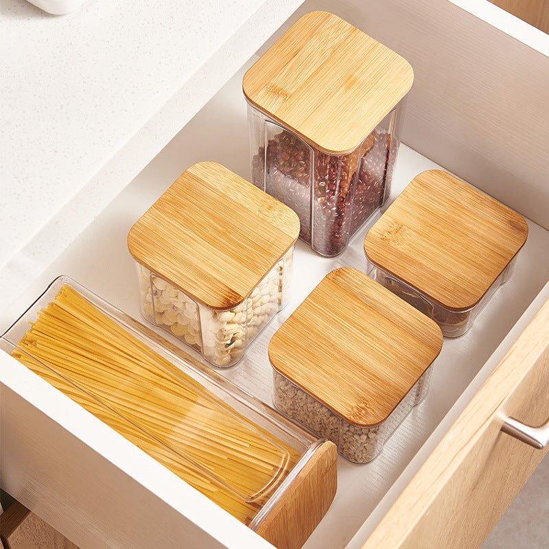 Airtight Plastic Food Storage Container with Bamboo Lid