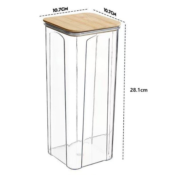 Airtight Plastic Food Storage Container with Bamboo Lid