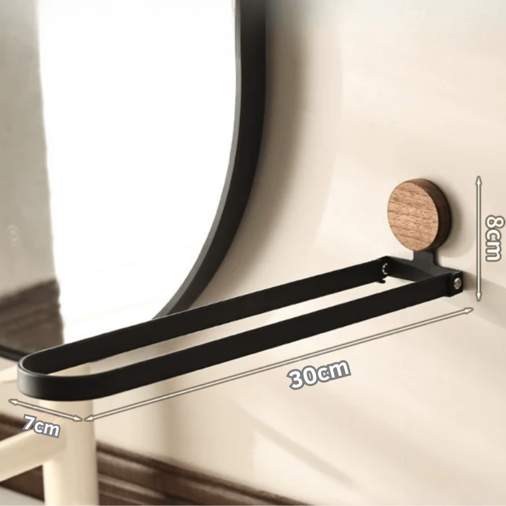 Wall-Mounted Black Foldable Hand Towel Rack