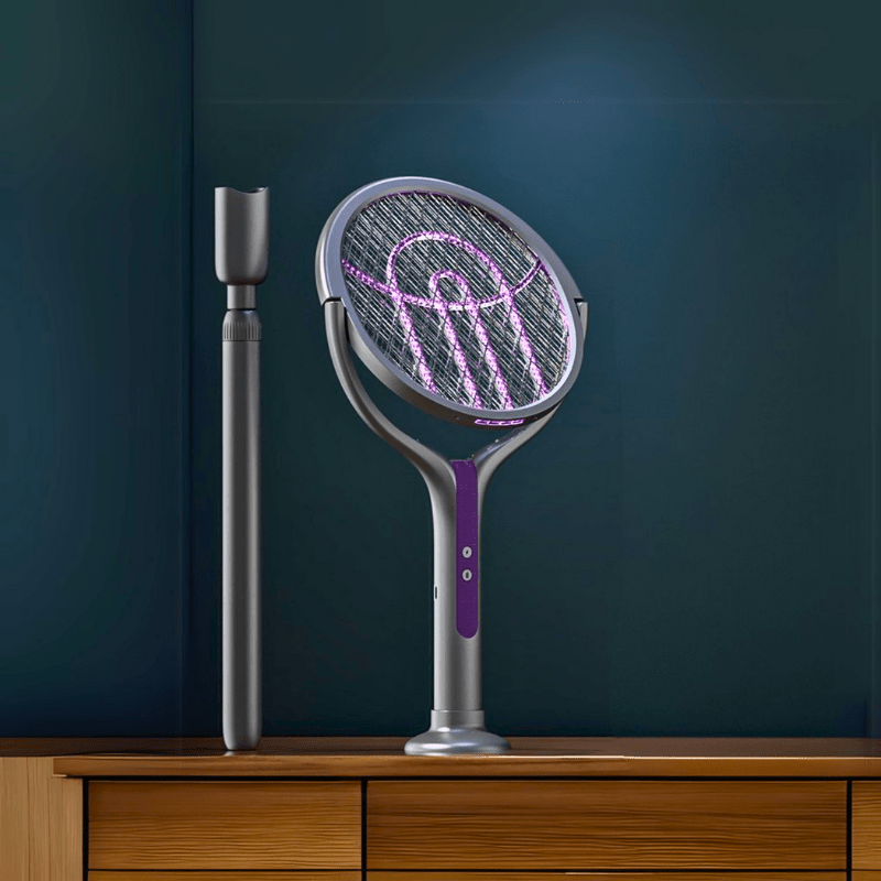 2-in-1 Retractable Electric Mosquito Killer Lamp & Swatter (62cm)