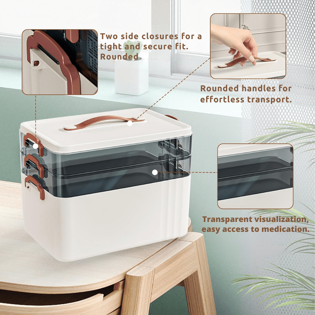 3-Tier Multi-Purpose Medicine Storage Organizer