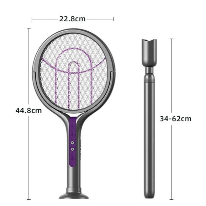 2-in-1 Retractable Electric Mosquito Killer Lamp & Swatter (62cm)