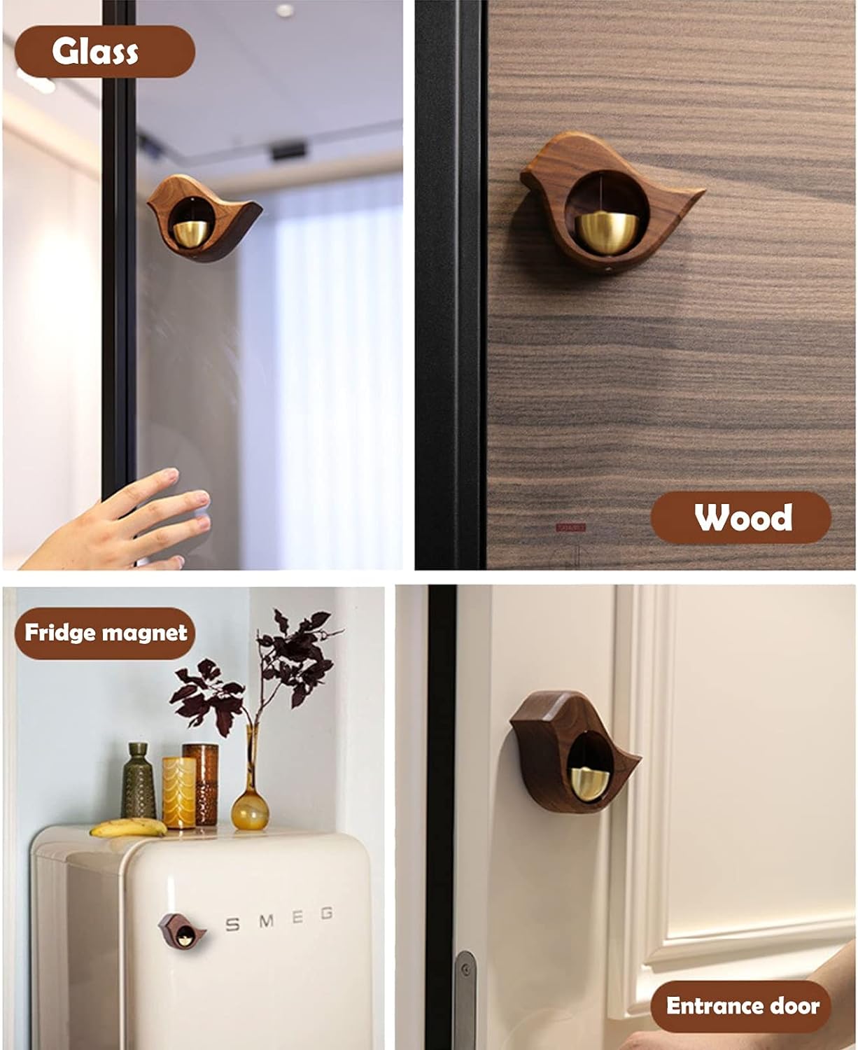 Bird Shape Japanese Wood Doorbell