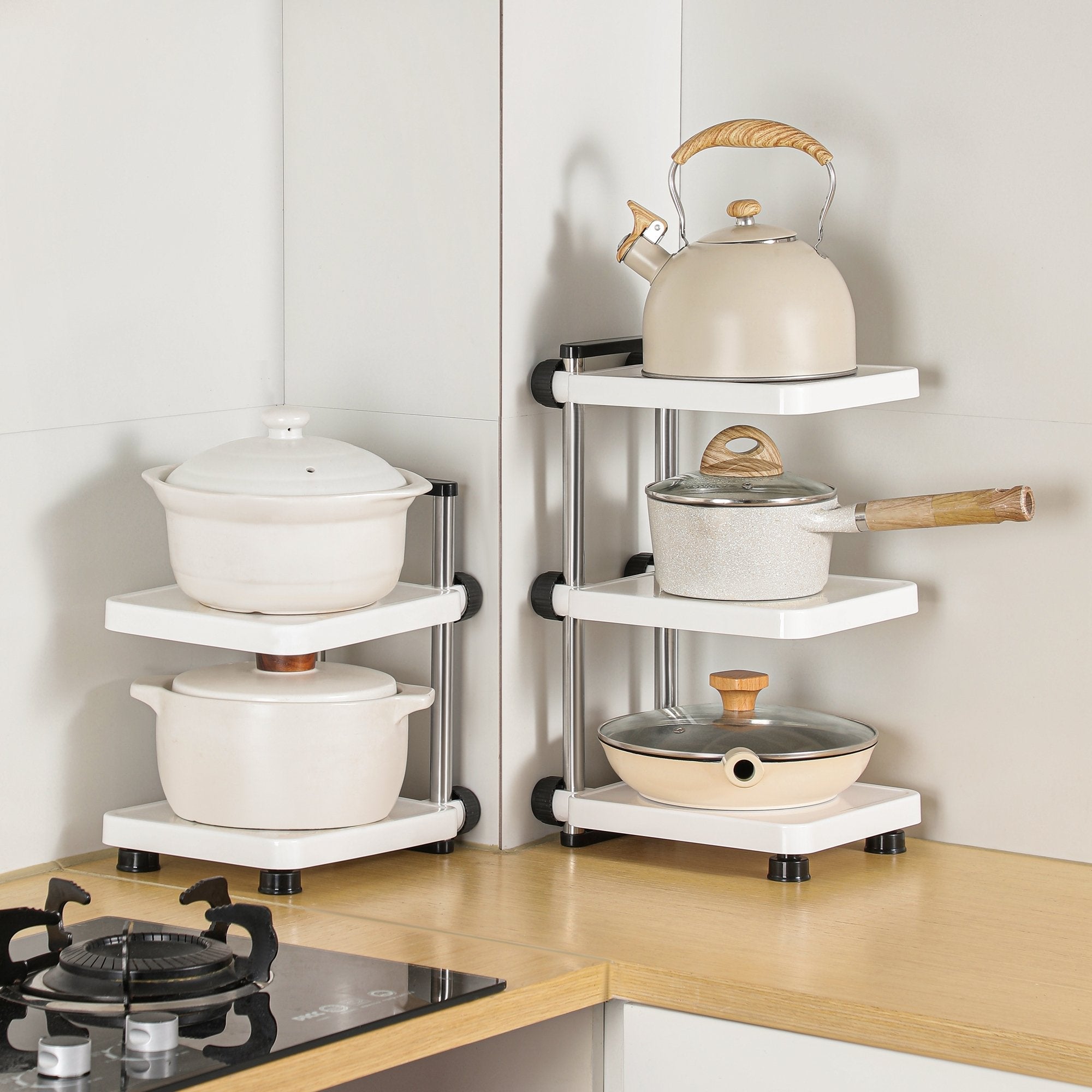 Adjustable Multi-Tier Kitchen Organizer Rack