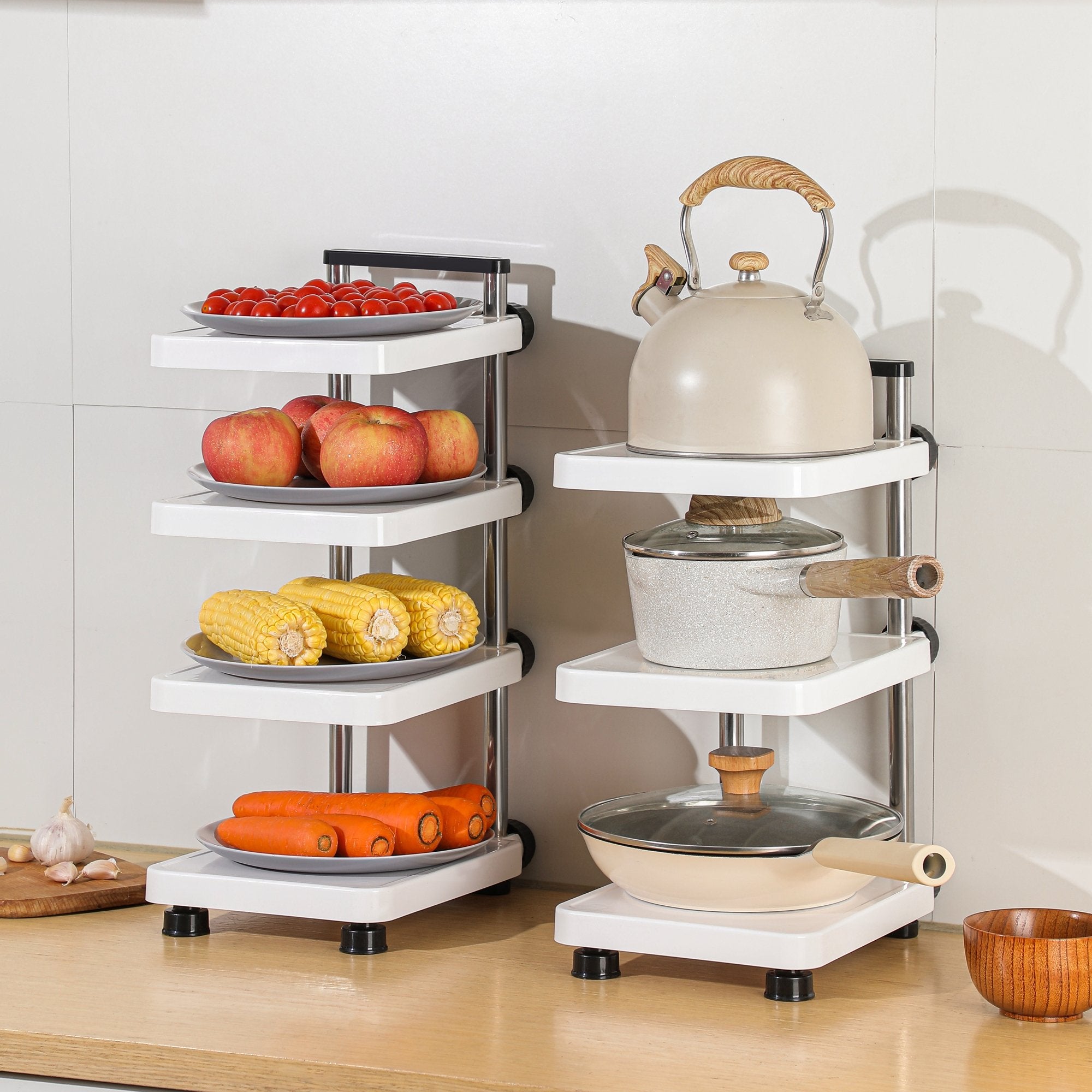 Adjustable Multi-Tier Kitchen Organizer Rack