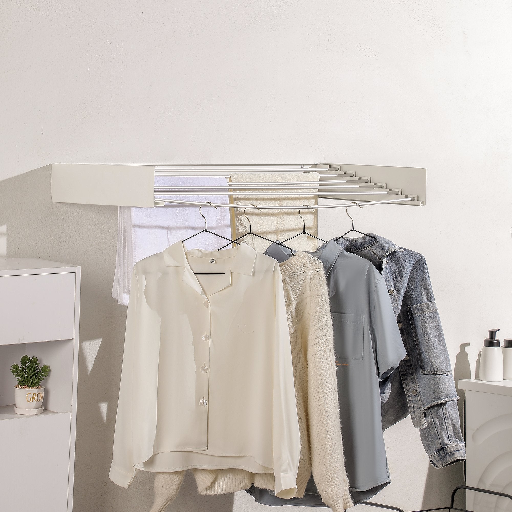 Wall Mounted Collapsible Clothes Drying Rack