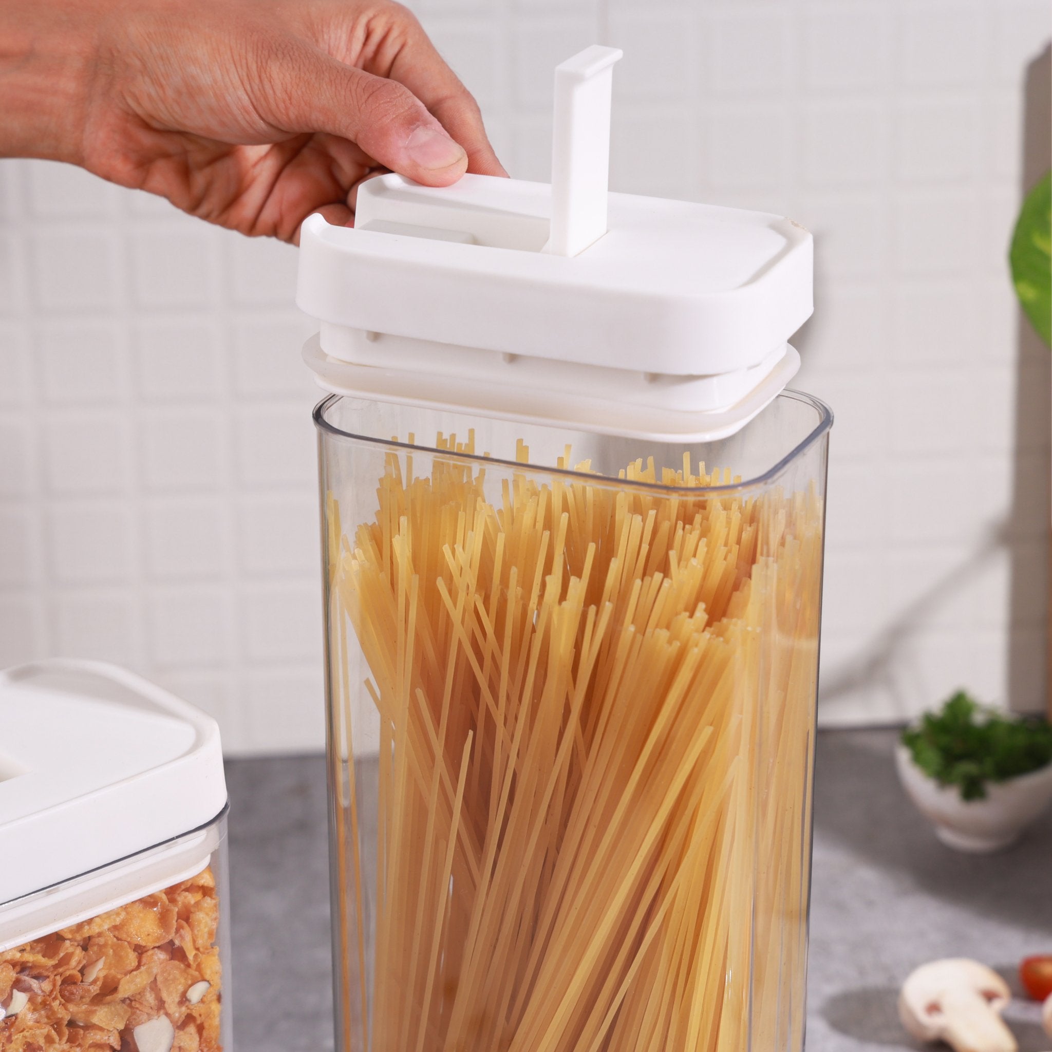 Airtight Stackable Kitchen Storage Jars (Set Of 2)